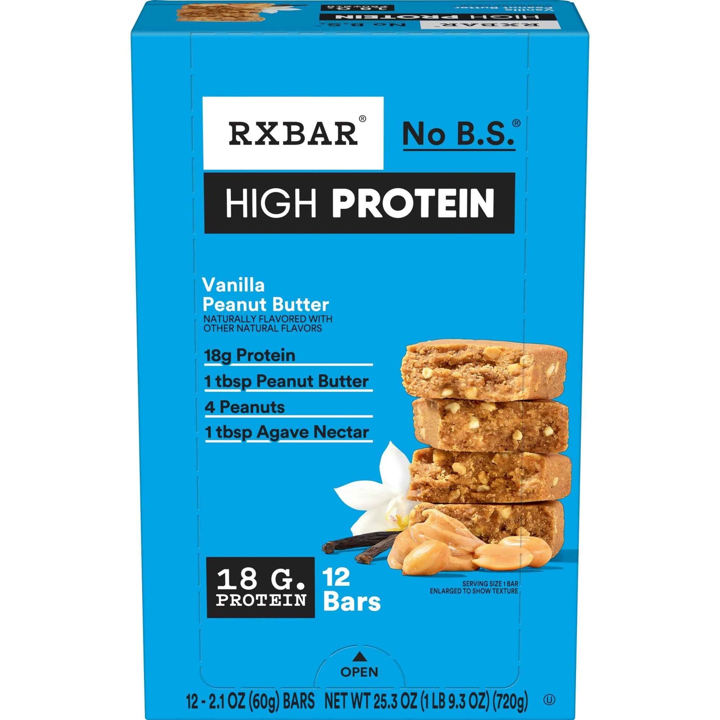 RXBAR High Protein Bars, Gluten Free, Protein Snacks, Vanilla Peanut Butter