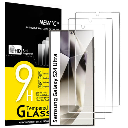 NEW&amp;#39;C 3 Pack Designed for Samsung Galaxy S24 Ultra 5G Screen Protector Tempered Glass,Case Friendly Ultra Resistant
