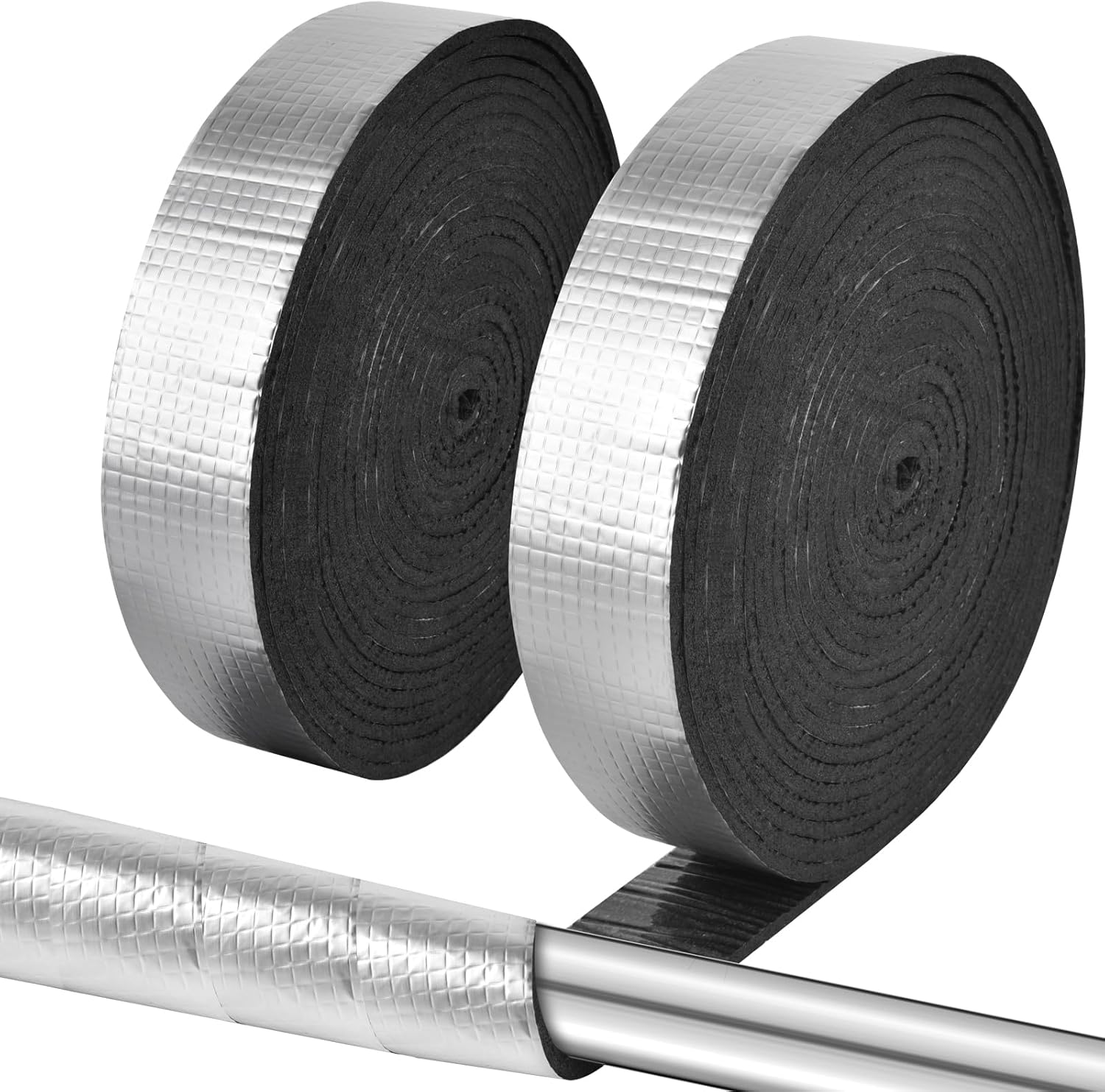 Pipe_Wrap_Insulation_-_33_ft_Outdoor_Pipe_Foam_Insulation_Tape_Self_Adhesive_for_Winter_Freeze_Protection_Insulation_Wrap_-_Aluminum_Foil_Finish-2"_x_33FT