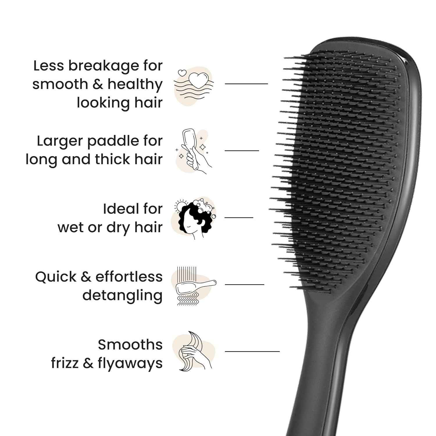 Tangle Teezer Large Ultimate Detangler Hairbrush for Wet & Dry Hair, Eliminates Knots & Reduces Breakage for Long, Thick, & Curly Hair Types