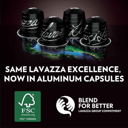 Lavazza Espresso Maestro Aluminum Capsules Compatible with Nespresso* Original Machines, Dark Espresso Roast, Arabica and Robusta Blend