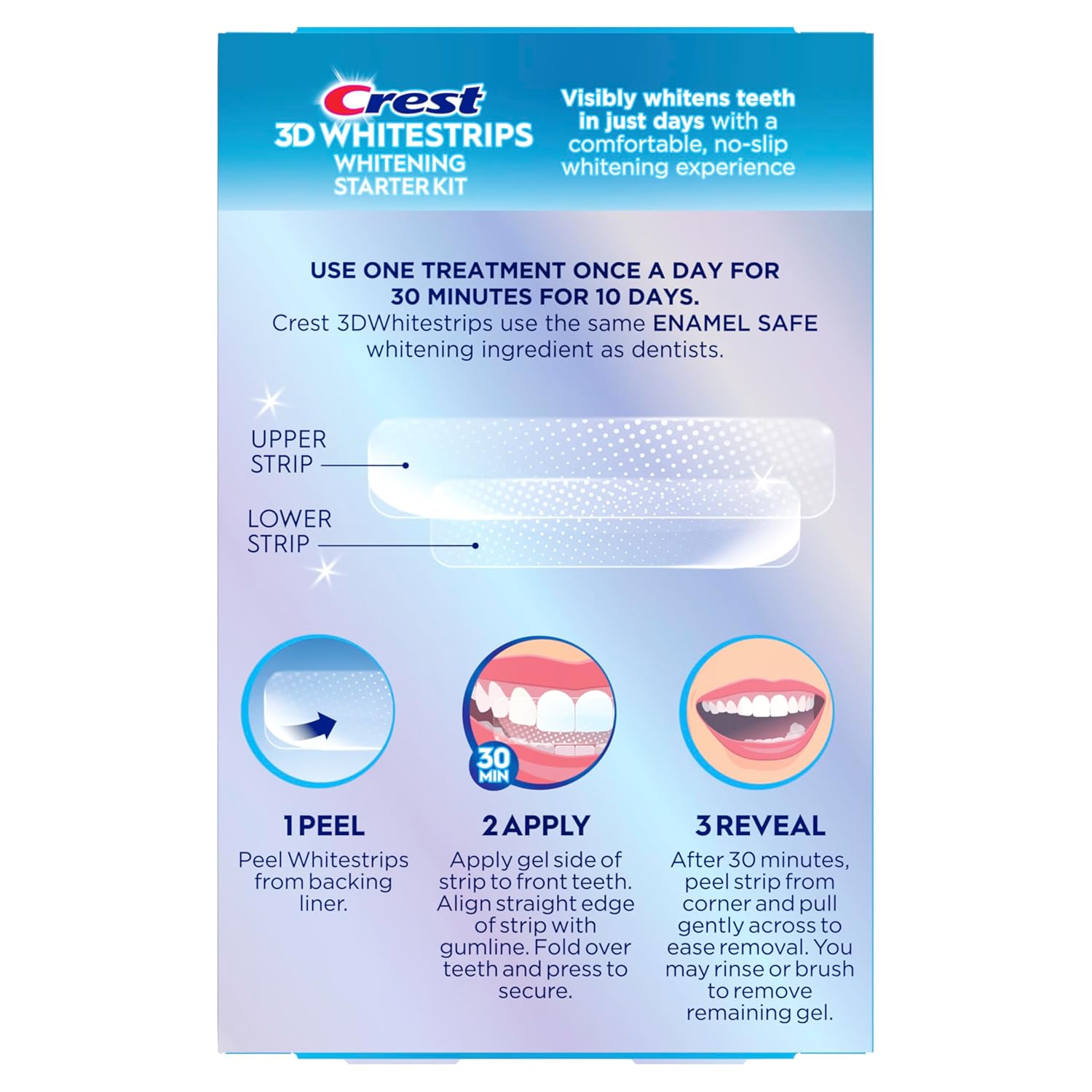 Crest_3D_Whitestrips_Whitening_Starter_Kit_–_Teeth_Whitening_Kit,_10_Treatments,_Each_with_1_Upper/1Lower,_20_Strips_–_Crest_3DWhite_Teeth_Whitening_Strips