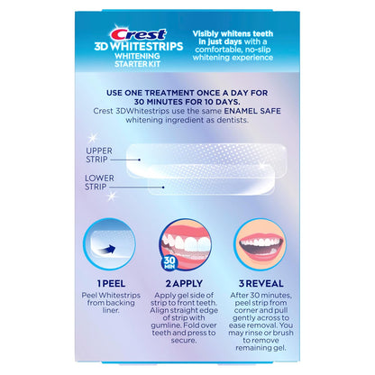 Crest_3D_Whitestrips_Whitening_Starter_Kit_–_Teeth_Whitening_Kit,_10_Treatments,_Each_with_1_Upper/1Lower,_20_Strips_–_Crest_3DWhite_Teeth_Whitening_Strips