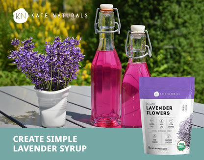 Kate_Naturals_Dried_Lavender_Flowers_for_Tea,_Syrup,_Lemonade,_Soap_Making._Edible_Culinary_Grade_Buds_(4oz,_Organic,_Food_Grade)