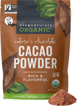 Organic Cacao Powder, Unsweetened, 8 oz (227 g) – Rich Dark Chocolate Flavor, Perfect for Baking, Smoothies & Hot Chocolate – Vegan, Keto, Paleo, Non-GMO & Gluten-Free Cocoa Powder
