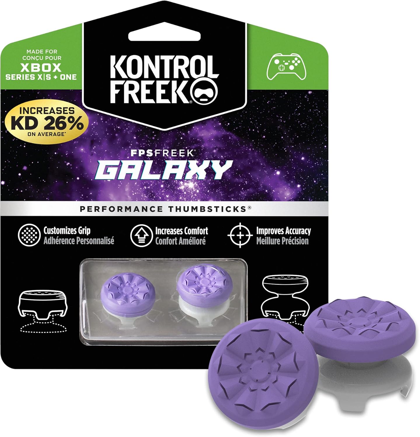 KontrolFreek_FPS_Freek_Galaxy_Purple_for_Xbox_One_and_Xbox_Series_X_Controller_|_2_Performance_Thumbsticks_|_1_High-Rise,_1_Mid-Rise_|_Purple