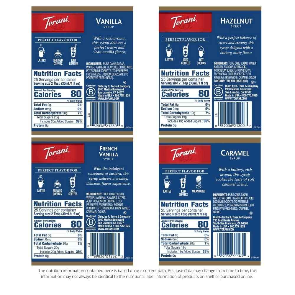Torani Variety Pack, 25.4 Ounces (Pack of 4)
