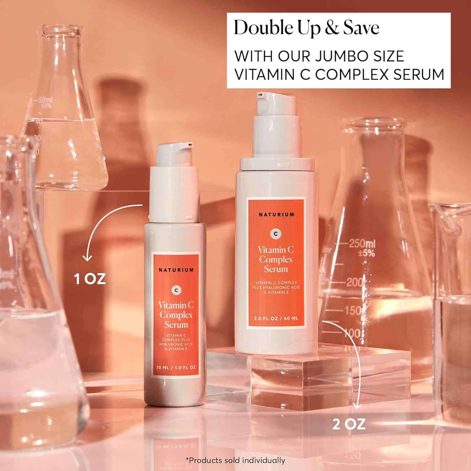 Naturium Vitamin C Complex Face Serum Jumbo, Anti-Aging Facial Treatment with Hyaluronic Acid & Vitamin E