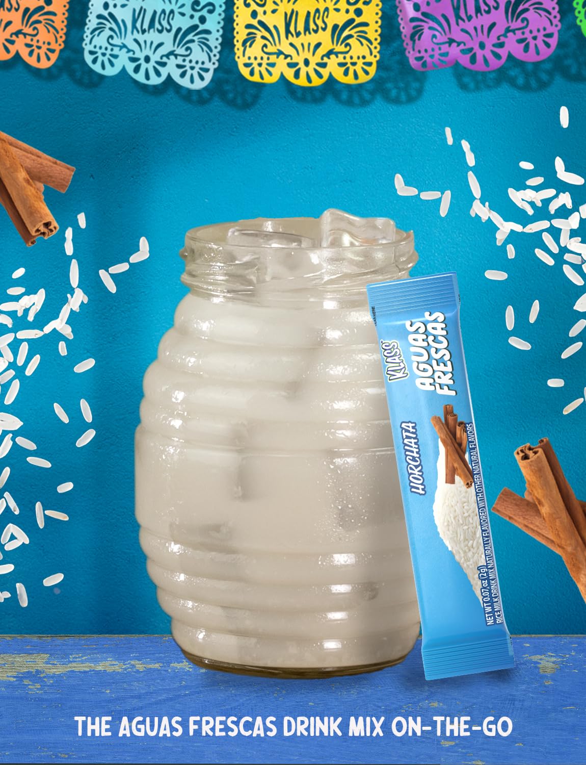 Klass_Aguas_Frescas_|_Drink_Mix_Packets_|_Horchata_Flavored_|_Sugar_Free_On-The-Go_Packets,_Low_Calorie_(40_Count_Powder_Stick_Packs)
