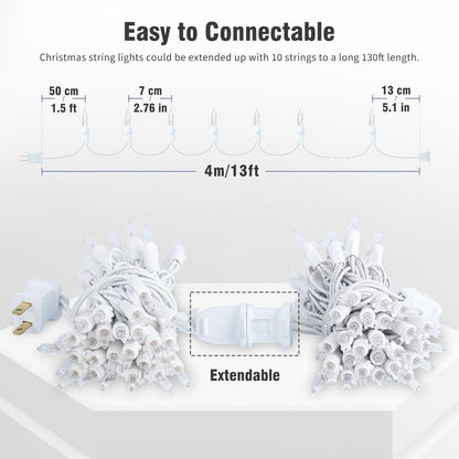 Hopolon_Clear_Christmas_Lights_Set,2Pack_50Count_13Feet_Incandescent_Bulb_Mini_String_Lights_with_White_Wire_for_Indoor_Christmas_Tree_Garland_Birthday_Wedding_Party_Festival_Decoration,Warm_White