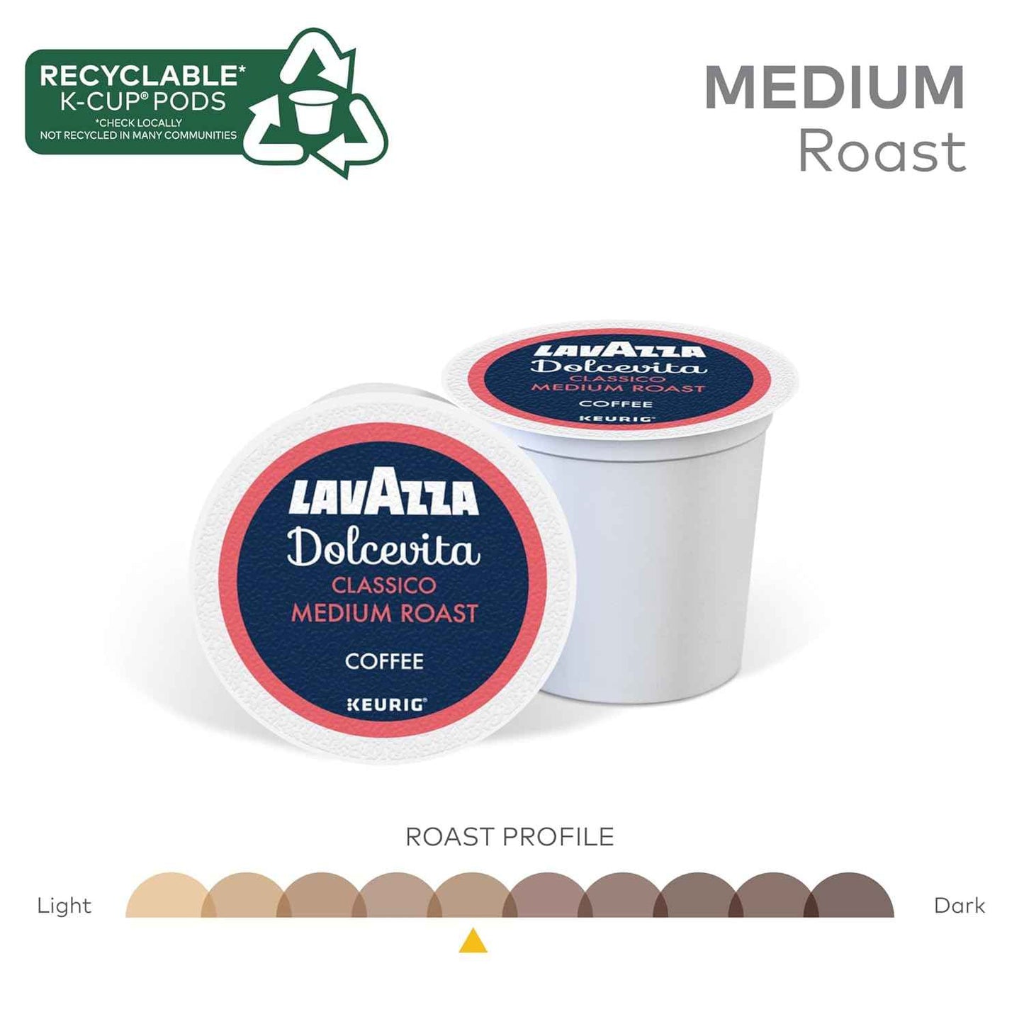 Lavazza Dolcevita, Single-Serve Keurig K-Cup Pods, Medium Roast Coffee