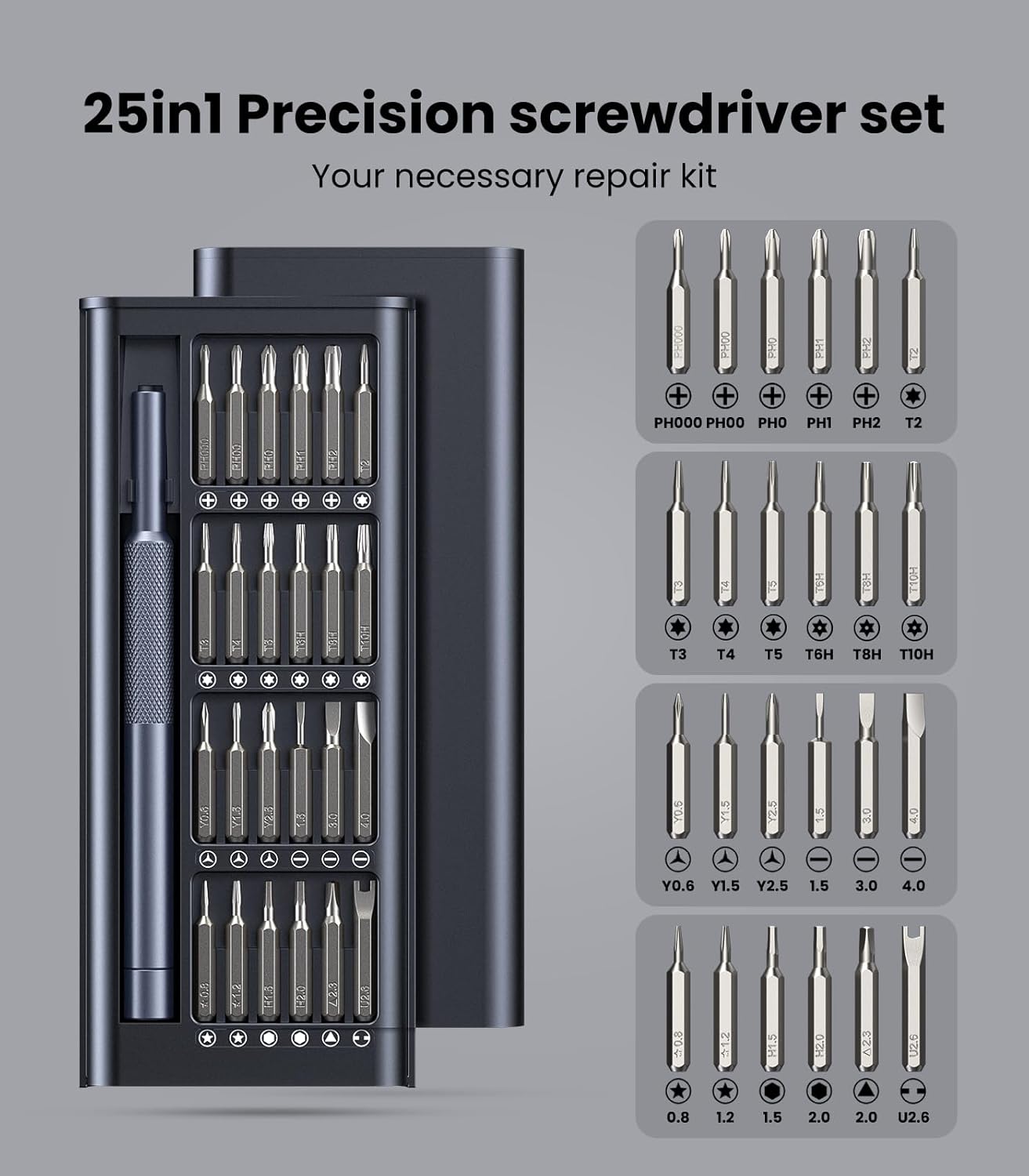 AXTH_25-in-1_Small_Precision_Screwdriver_Set,_Professional_Magnetic_Mini_Repair_Tool_Kit_for_Phone,_Computer,_Watch,_Laptop,_Macbook,_Ring_Doorbell,_Eyeglass,_Electronic,_[Bearing_Steel]_Screw_Driver