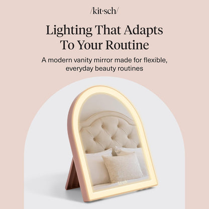 Kitsch_Arch_Desk_Vanity_Mirror_with_Lights,_LED_Makeup_Surface,_Touch_Sensor_Dimmable_Warm_Neutral_Cool_Glow,_Rechargeable_Desk_Mirror_with_Kickstand_for_Travel_-_Terracotta