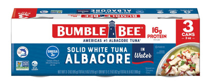 Bumble Bee Solid White Albacore Tuna, Can - Wild Caught Tuna - 29g Protein per Serving, High in Omega-3s - Non-GMO Project Verified, Gluten Free, Kosher