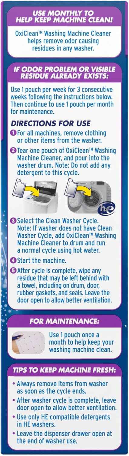 OxiClean Washing Machine Cleaner with Odor Blasters, 4 Count