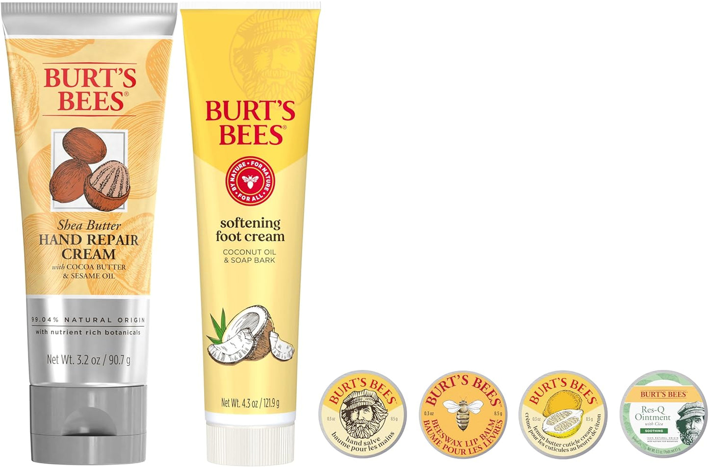 Burt's_Bees_Gifts_Ideas_-_Classics_Set,_6_Products_in_Giftable_Tin_a€“_Cuticle_Cream,_Hand_Salve,_Lip_Balm,_Res-Q_Ointment,_Hand_Repair_and_Foot_Cream