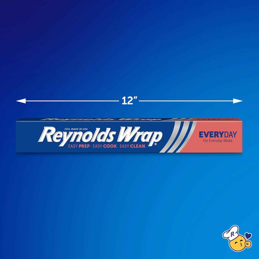 Reynolds Wrap Everyday Strength Aluminum Foil Roll, Freezer Safe and Grill Safe, Great for Foil Packets and Home Cooking