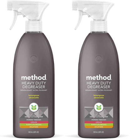Method Heavy Duty Degreaser, Lemongrass Scent, Oven Cleaner & Stove Top Cleaner, 28 Oz Spray Bottle