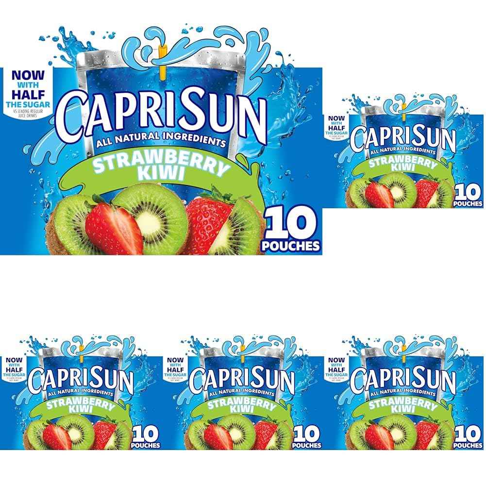 Capri Sun Flavored Juice Drink Blend from Concentrate with Other Natural Flavor Juice Drink Blend, for Strawberry Kiwi, All Natural Ingredients