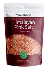 Viva Doria Himalayan Pink Salt 2 lb (907 g) Coarse Grain for Grinder Refills - Flavor, Savory