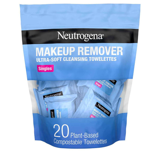 Neutrogena Makeup Remover Wipes, Daily Single Face Cleansing Towelettes, Makeup Removing Cleansing Wipes Removes Dirt & Oil, Alcohol-Free Face Towelettes