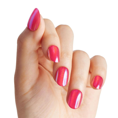 KISS_colorFX_by_imPRESS_Press_On_Nails_,_‘Floating’,_Solid_Red_with_Pearlescent_Finish,_Short_Oval,_IMPROVED_adhesive,_Includes_30_Fake_Nails,_Prep_Pad,_1_Manicure_Stick,_1_Mini_Nail_File
