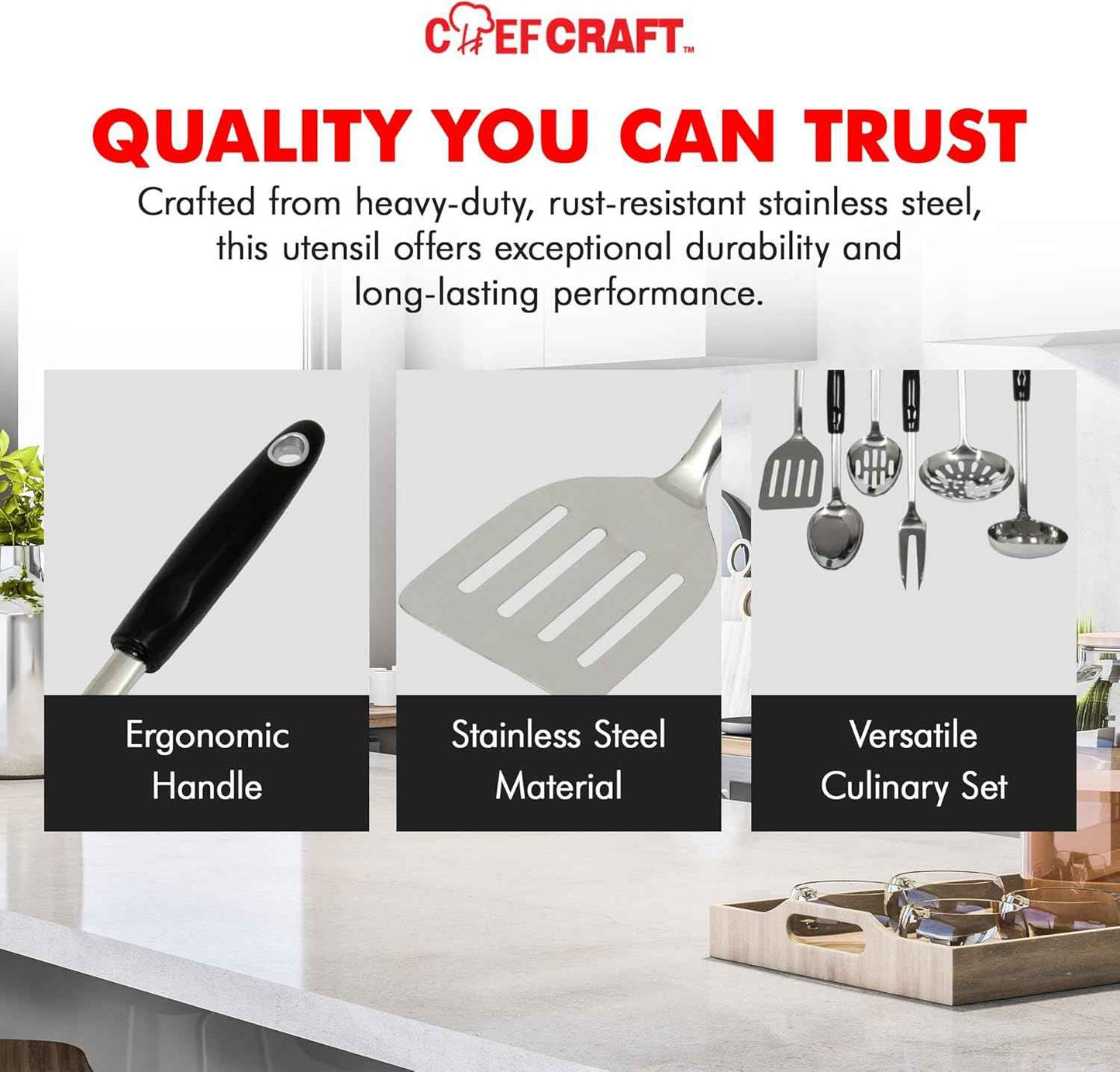 Chef Craft Heavy Duty, 13.5 Inch, Stainless Steel