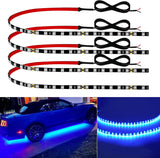 12V Led Light Strip 24" Connectable White/Red/Green/Pink/Yellow/Blue/Ice Blue Led Strip Lights for Cars Golf Cart Motorcycle Boat Trucks Waterproof Interior& Exterior, 4Pack