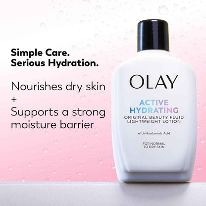 Olay Face Moisturizer, Active Hydrating Beauty Fluid Lotion, Original Facial Moisturizer