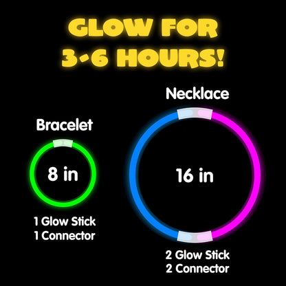 JOYIN_144_Pcs_8"_Glowsticks,_Halloween_Supplies_Pack,_Bracelets_Necklaces,_Glow_in_the_Dark_Party_Favors,_Easter,_Christmas,_Football_Party_Supplies