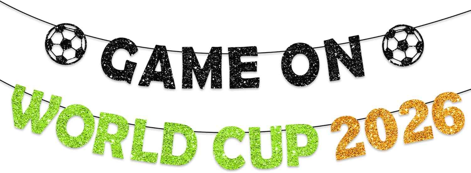 Game On World 2026 Cup Banner World Party Cup Decorations Soccer Party Decorations