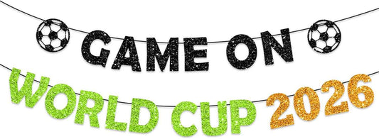 Game On World 2026 Cup Banner World Party Cup Decorations Soccer Party Decorations