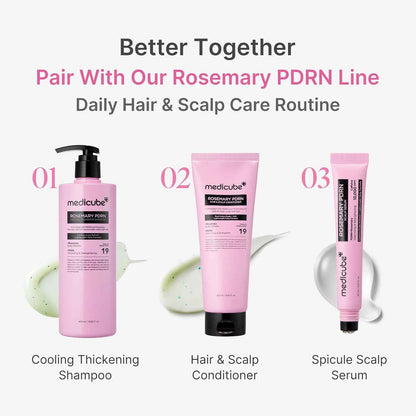 medicube Rosemary PDRN Clarifying Thickening Shampoo | Cooling, Clarifying Care for Thinning, Weak & Flaky Hair | Amino Acid Complex for Stronger, Thicker-Looking Hair | Korean Hair Care, 13.52 fl.oz