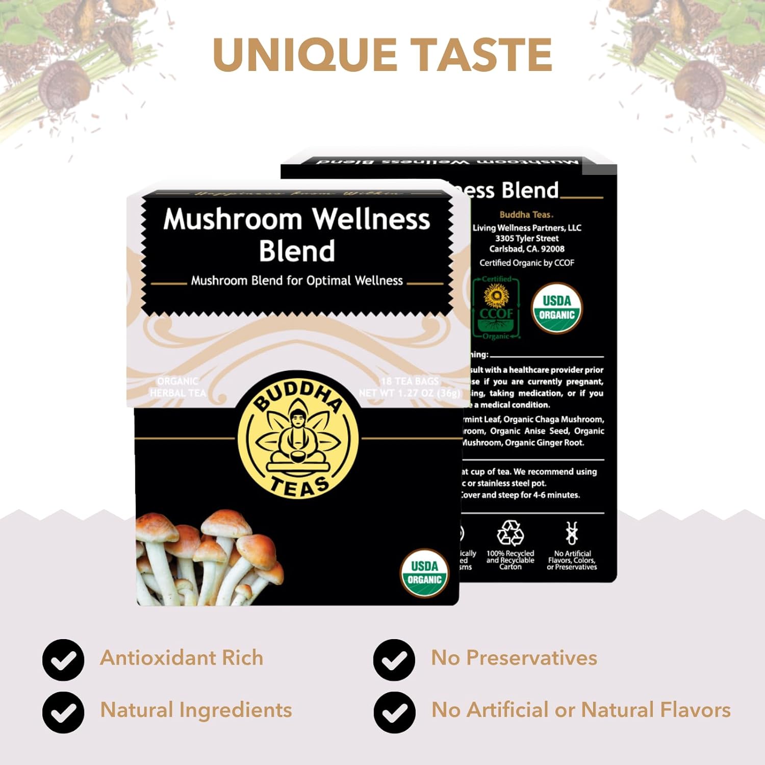 Buddha_Teas_-_Organic_Mushroom_Wellness_Blend_-_Herbal_Tea_-_For_Health_&_Wellbeing_-_With_Antioxidants_&_Minerals_-_Clean_Ingredients_-_Caffeine_Free_-_OU_Kosher_&_Non-GMO_-_18_Tea_Bags_(Pack_of_1).