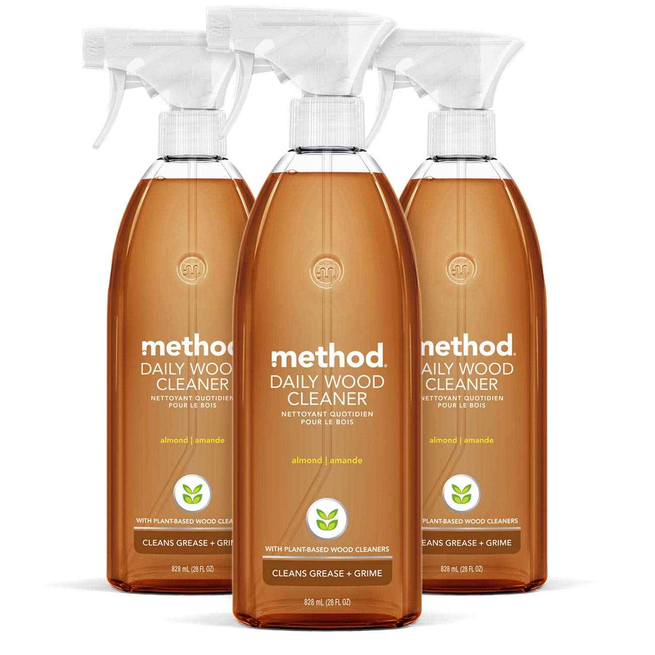 Method Daily Hardwood Cleaner, Almond, Cleans Shelves, Tables and Other Wooden Surfaces While Removing Dust & Grime, 28 Fl Oz