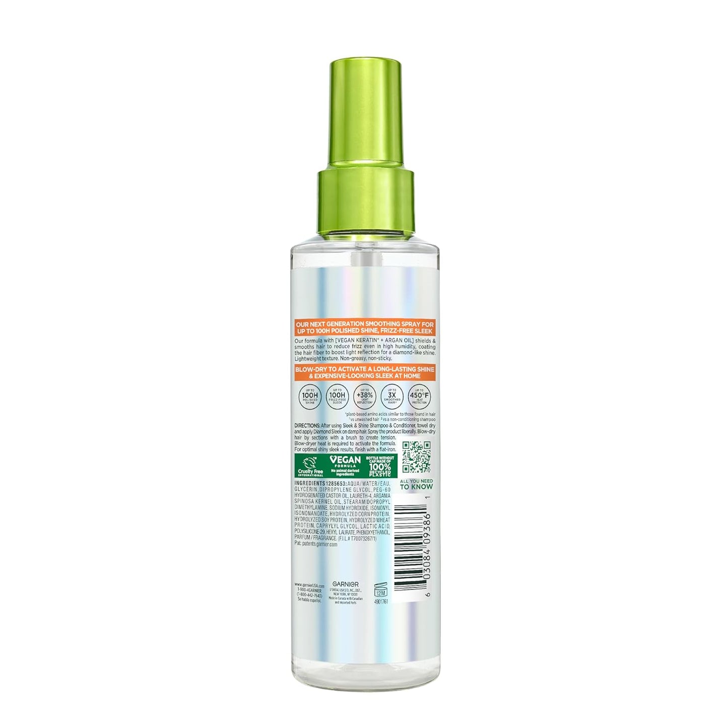 Garnier_Fructis_Diamond_Sleek_Hair_Shine_Spray,_Frizz_Control_and_Heat_Protectant_for_Frizzy,_Dry_Hair,_Formulated_with_Vegan_Keratin_Smoothing_Complex_and_Argan_Oil,_4.6_Fl_Oz