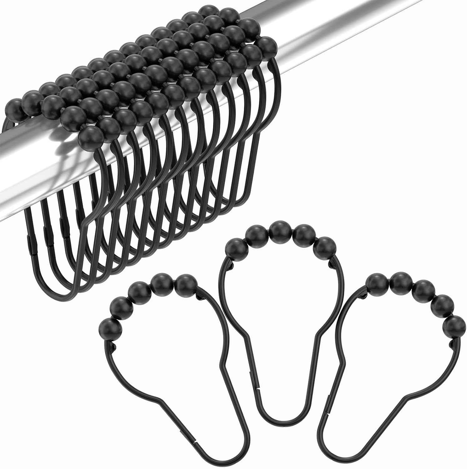 Amazer Shower Curtain Hooks, Decorative Shower Curtain Hooks, Shower Hooks for Shower Curtain Rust Proof Stainless Steel Shower Curtain Hooks