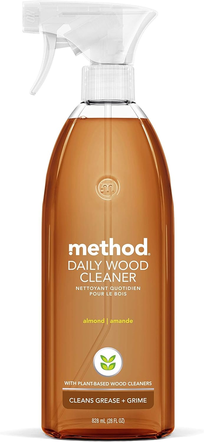 Method_Daily_Wood_Cleaner,_Almond,_Cleans_Shelves,_Tables_and_Other_Wooden_Surfaces_While_Removing_Dust_&_Grime,_28_oz_Spray_Bottles,_(Pack_of_1)