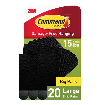 Command 15 lb Large  Picture Hanging Strips, Damage-Free Hangers for Picture Frames, No Tools Required, Great for Home Room Wall Decor, Black Adhesive
