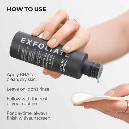 Paula's Choice SKIN PERFECTING 2% BHA Liquid Exfoliant with Salicylic Acid, Facial Polish for Pores, Wrinkles & Fine Lines, Suitable for Blackhead-Prone Skin, Fragrance-Free