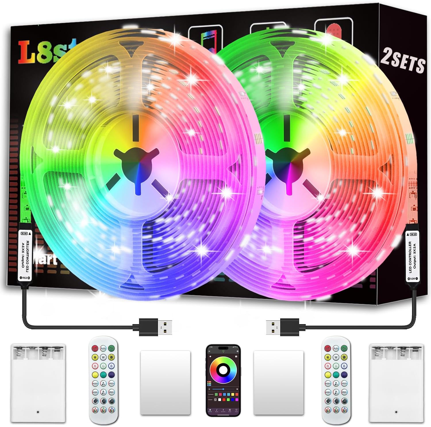 Battery_Powered_Led_Strip_Lights_13ft/20ft/2x16.4Ft_USB/Battery_Operated_RGB_LED_Lights_Birthday_Christmas_Gift_with_Remote_for_TV_Backlight,_Bedroom,_Camping