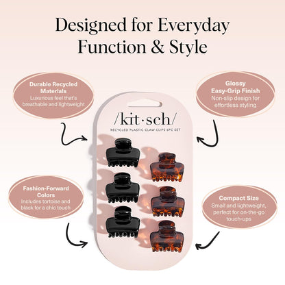 Kitsch_Small_Hair_Clips_for_Women_-_Stays_In_Place_Without_Pulling_or_Snagging_|_Durable_Plastic,_Sturdy_Small_Claw_Clips_|_Ideal_Gifts_for_Women_-_Black_&_Tortoise,_6_Pcs
