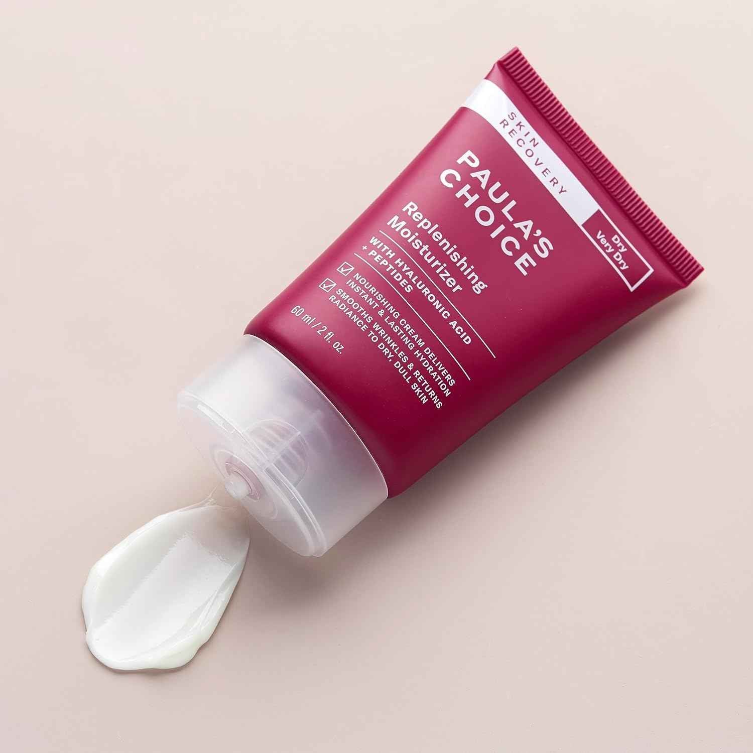 Paula's Choice SKIN RECOVERY Replenishing Face Moisturizer Cream, Daily Facial Moisturizer with Hyaluronic Acid, & Peptides, Face Lotion for Dry, Sensitive Skin, Fragrance-Free, 2oz