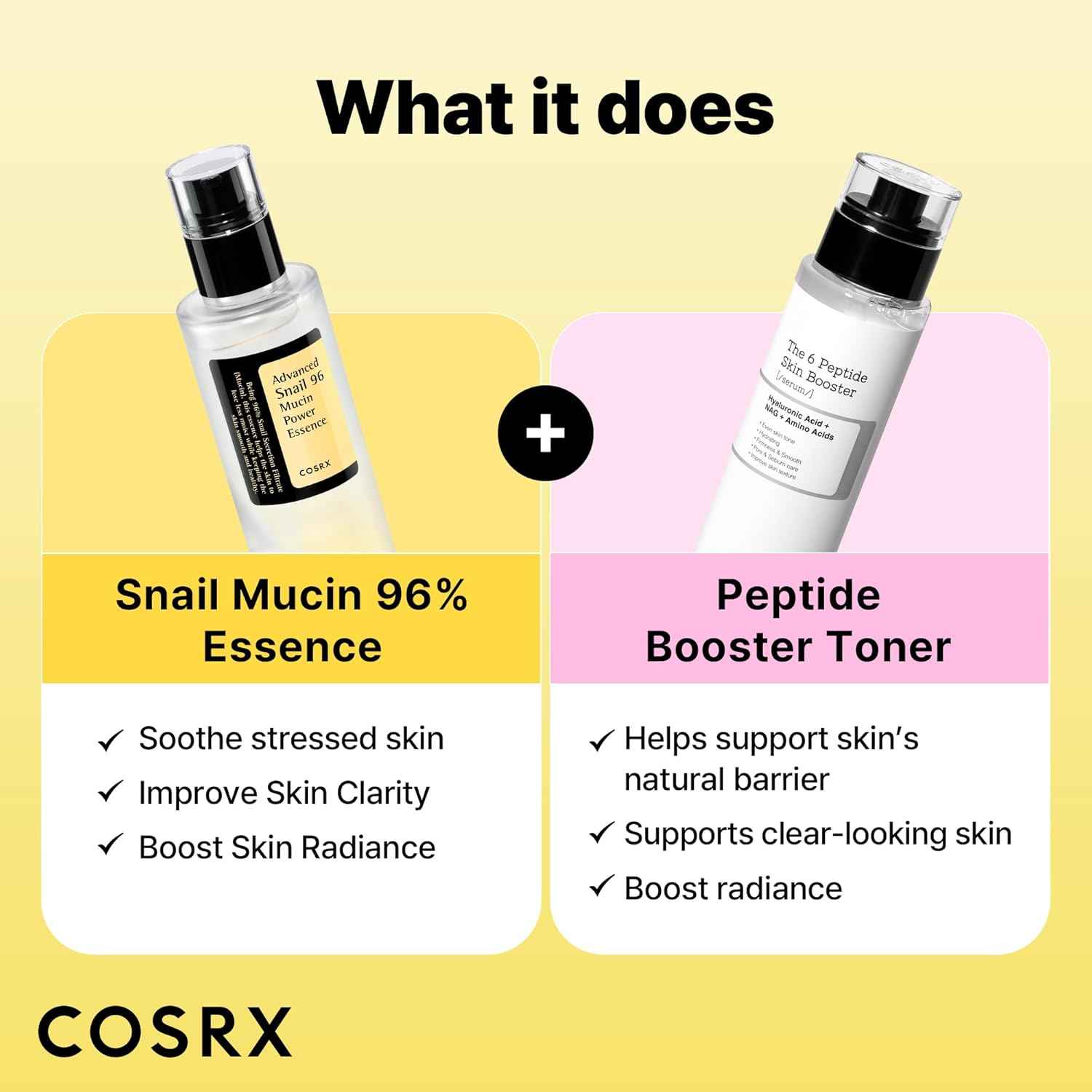 COSRX Snail Mucin 96% Peptide Booster Set - Korean Skin Care, Gift Sets, Skin Care Sets for Women, Advanced Snail Mucin Serum, Face Serum, Mothers Day Gifts for Mom