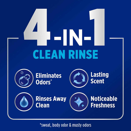 OxiClean Odor Blasters Fabric Rinse, 4-in-1 Clean Rinse Formula, Laundry Additive and Odor Eliminator for Sweat and Musty Odors, Sparkling Fresh Scent, 50 fl oz