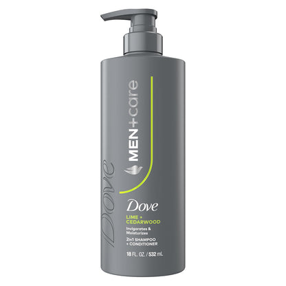 DOVE_MEN_+_CARE_Shampoo_1_count_Lime_&_Cedar_for_Real_Hair_that_Powers_Up_Hair_Strength,_with_Invigorating_&_Moisturizing_Results,_18_Fl_oz