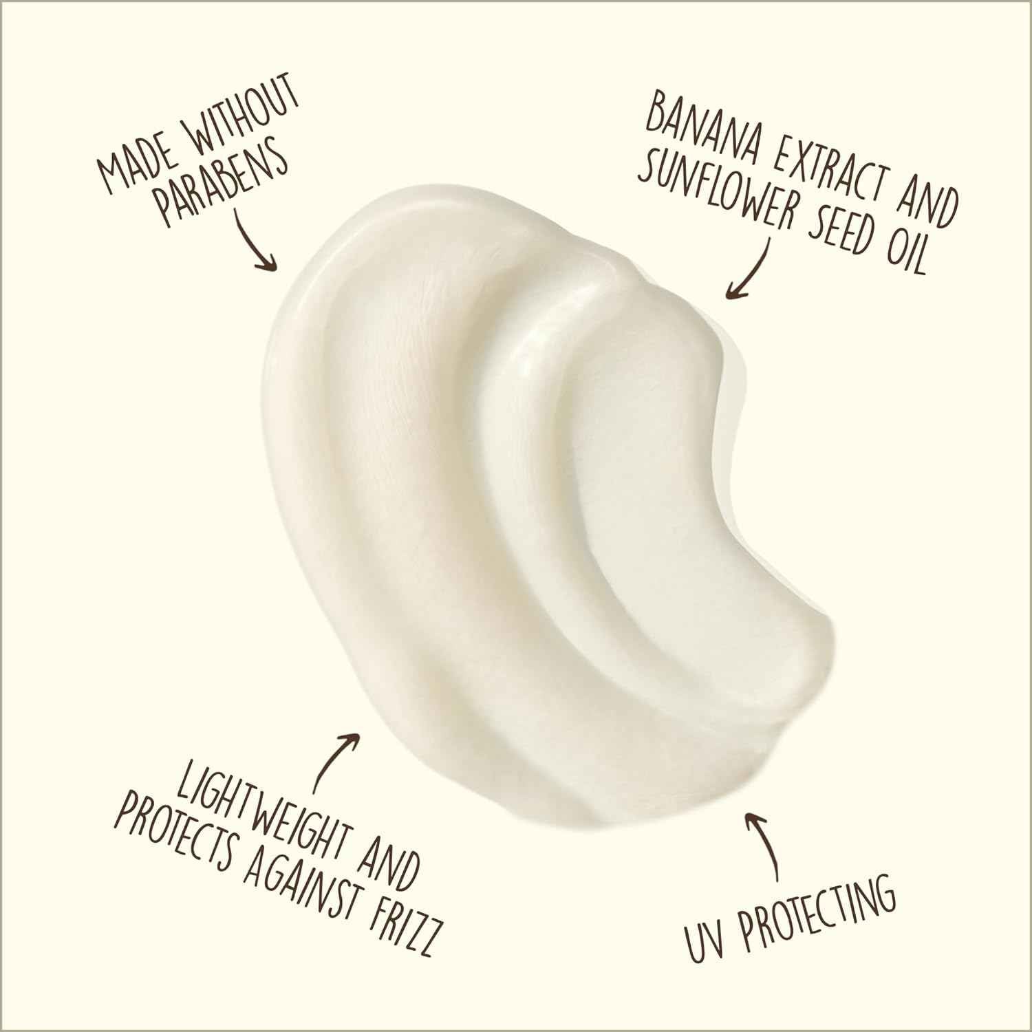 Sun Bum Revitalizing Air Dry Cream - Anti Frizz Styling Cream with Banana Extract and Sunflower Oil - Vegan - Without Parabens - UV Protecting - Helps Smooth and Enhance Natural Hair Texture - 6 fl oz