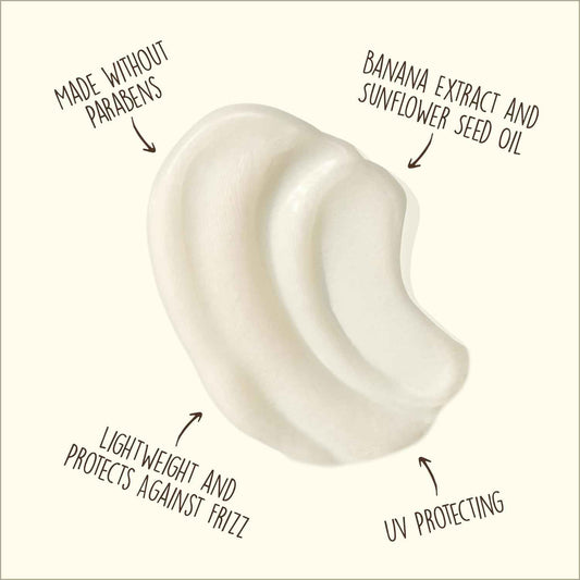 Sun Bum Revitalizing Air Dry Cream - Anti Frizz Styling Cream with Banana Extract and Sunflower Oil - Vegan - Without Parabens - UV Protecting - Helps Smooth and Enhance Natural Hair Texture - 6 fl oz