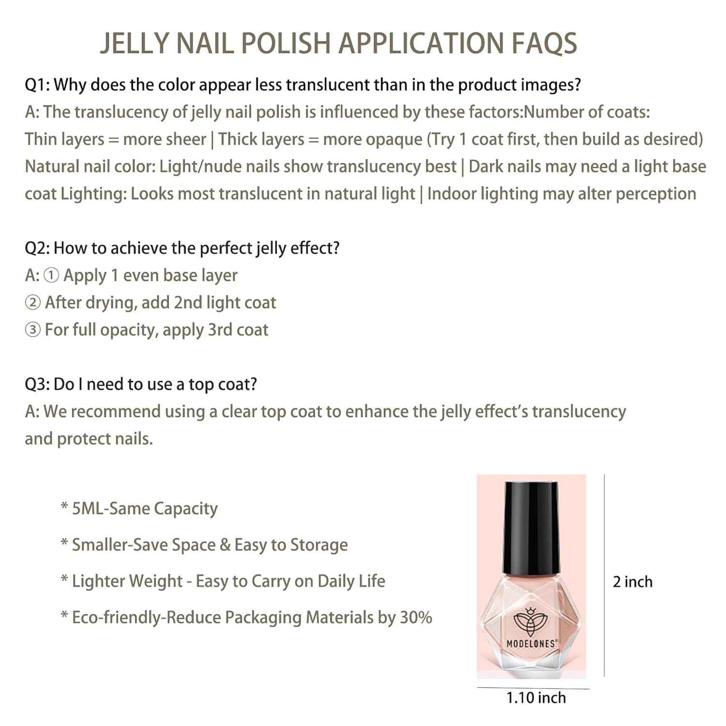 modelones Jelly Nail Polish 6 Colors, Sheer Nude Mini Nail Polish Set Red Pink Brown Quick Dry Spring Summer Fingernail Polish for DIY Nail Art Salon Home Gift for Women Girl