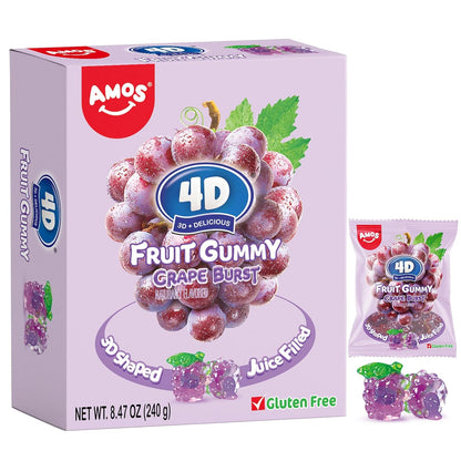 AMOS Peelerz Lychee Gummy Candy, Peelable Fruit-Shaped Candy, 8.47oz Box with 10 Individual Packs – Fun Peeling Gummy Snack Made with Real Juice
